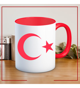 Türk bayrağı baskılı kupa bardak