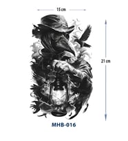 MHB-016 ORTA BOY GAZLAMBALI KARGA MASKE DESEN GEÇİCİ DÖVME-TATTO