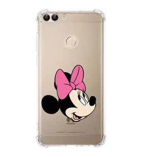Huawei P Smart  Köşe Korumalı Antişok Kapak Minnie Mouse Tasarımlı Şeffaf  Kılıf