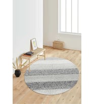 Dijital Baskılı Kaymaz Taban Yıkanabilir Yuvarlak Salon Halısı Koridor Halısı Paspas NDY-SD-1096 (Gri)