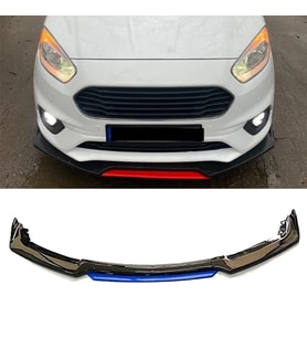 Ford Tourneo Courier Mavi Renkli Şeritli Dilli Ön Lip 4 Prç Parlak Siyah ABS