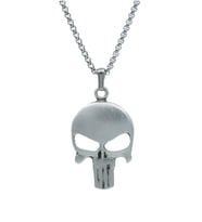 Punisher Cezalandırıcı Örme Zincir Kolye - Gümüş Kaplama - Erkek Kadın Kolye - No:1368