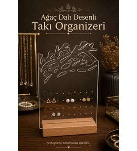 Doğal Ahşap Dal Desenli Takı Düzenleyici ve Saklama Çözümü
