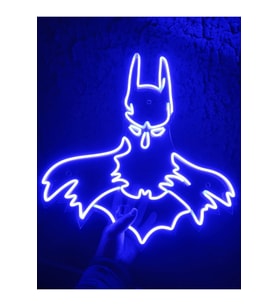 Batman Neon Led Işıklı Dekoratif Duvar Aydınlatması Anahtar İle Açma Kapama (Mavi)