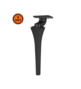 4 Adet Venüs Lüx Metal Ayak 21 cm Mat Siyah Mobilya Koltuk Ayağı 