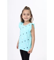 Toontoy Kız Çocuk Baskılı Atlet (Su Yeşili)