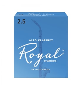 D'Addario RDB1025 Royal Alto Klarnet Kamışı No: 2.5 (Orta Seviye/Eğitim) - 10'lu Paket  Esnek Dosyalı Kesim, Tutarlı Kalite ve Berrak Ses Üretimi