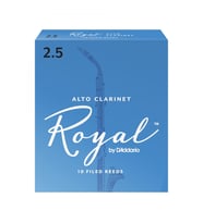 D'Addario RDB1025 Royal Alto Klarnet Kamışı No: 2.5 (Orta Seviye/Eğitim) - 10'lu Paket  Esnek Dosyalı Kesim, Tutarlı Kalite ve Berrak Ses Üretimi