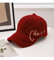 Valkyrie Peluş Şapka Kadın Erkek Unisex Kışlık Şapka Cloud Nakışlı Ayarlanabilir Teddy Şapka Kırmızı