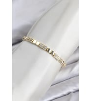 CM Kare Model Zirkon Taşlı VIP Seri Gold Renk Pirinç Kadın Bileklik