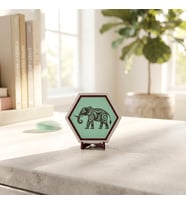 Modern Fil Motifli Masaüstü Objesi Ev ve Ofis Dekorasyonuna Güç ve Şıklık Katan Modern Parça 10x10 cm, Açık Yeşil