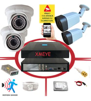 4' lü İç ve Dış Mekan 5 MP SONY Lens 1080P 36 IR Led Güvenlik Kamerası Seti_BS 236+D136