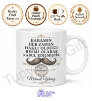 Babamın Her Zaman Haklı Olduğu Kupa Bardak Babalar Günü Hediyesi