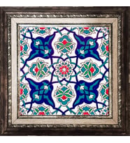 Armada Çini 20x20 Cm Ac 27 Kütahya Çini Rumi Desenli İznik Çini Pano