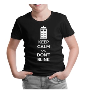 Doctor Who - Don't Blink Siyah Çocuk Tshirt