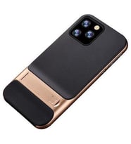 iPhone 11 Pro Standlı Korumalı Lüx Silikon (Gold)