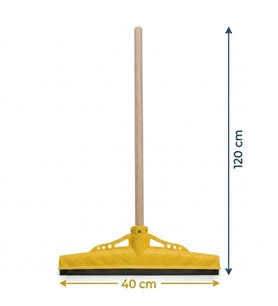 Mulpex Kauçuk Zemin Çekçeği 40 cm + 120 cm Ahşap Saplı Endüstriyel Temizlik Seti