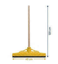 Mulpex Kauçuk Zemin Çekçeği 40 cm + 120 cm Ahşap Saplı Endüstriyel Temizlik Seti