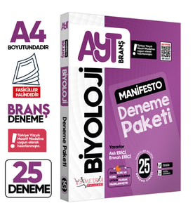2026 YKS AYT BİYOLOJİ 25li Manifesto Branş Deneme PAKETİ Çözümlü Fasikül SETİ