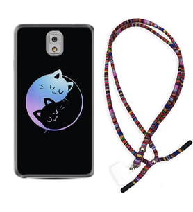 Samsung Note 3 4 5 8 9 20 Ultra 10 Lite Kılıf Boyun Asklı Rasta Silikon Love Cats 1604