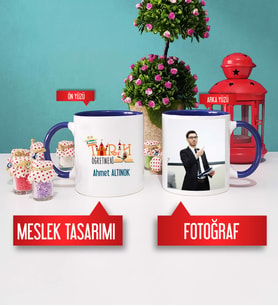 Tarih Öğretmeni Kupa Bardak Lacivert Fotoğraflı