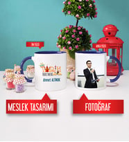 Tarih Öğretmeni Kupa Bardak Lacivert Fotoğraflı
