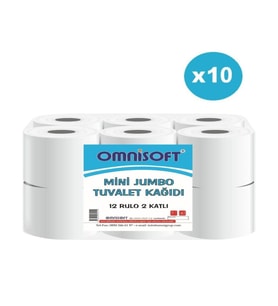 Omnisoft 10 Koli Mini Jumbo Tuvalet Kağıdı 120 Rulo