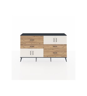 Arges Konsol 2 Raflı 4 Çekmeceli 4 Kapaklı 176x30x99 Antrasit-Aytaşı/Çam