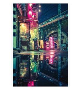 Reflection Of Neo Tokyo Tablo Ahşap Poster Dekoratif