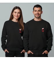 Sevgililer Günü Özel Kombin, 2 Ürün Bisiklet Yaka Sweatshirt (Siyah)