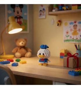 Lego Bricks 3D Donald Duck Yapı Taşı Seti Dekoratif Karakter Oyuncak Model Seti 5cm