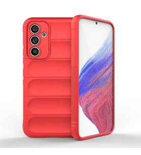 Samsung Galaxy A54 Uyumlu Kılıf Esnek TPU Oyuklu Arka Yüzey Tasarımlı Zore Etnik Silikon Kapak (Kırmızı)