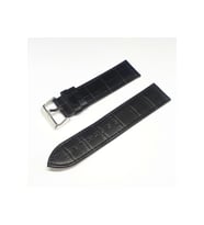 24mm Siyah Croco Deri Saat Kayışı Kordonu 24x24