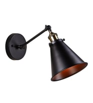 MYLİGHTS RETRO KONİK MAFSALI APLİK RETRO RUSTİK APLİK DUVAR LAMBASI (Siyah)