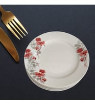 Gür al Porselen Çiçek Desenli 6 Adet 25cm Servis Tabağı