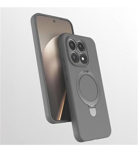 Coverzone Xiaomi Redmi 15T ile uyumlu K?l?f MagSafe ile uyumlu Z-Samara Kapak Wireless ?arj �zellikli Stand Olabilen Redmi 15T kilif Titanyum
