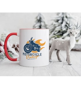 BK Gift Kişiye Özel Motorcu Temalı Kırmızı Kupa Bardak-14, Arkadaşa Hediye, Sevgiliye Hediye