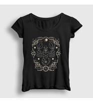 Presmono Kadın Siyah Scorpio Zodiac Hediye Akrep Burcu T-Shirt 529589tt