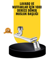 1080° Dönebilen Musluk Başlığı 2 Su Modlu Ayarlanabilir Esnek Tasarım