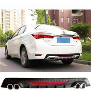 Toyota Corolla E170 Siyah Difüzör Difizör Yuvarlak Egzoz Görünüm Reflektörlü