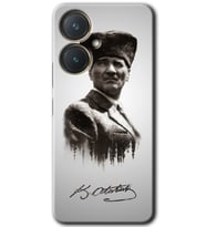 Vivo Y27 Kılıf HD Desen Baskılı Kılıf - Mustafa Kemal Atatürk
