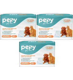 Pepy Evcil Hayvan Tuvalet Eğitim Pedi 60*90CM 90 Adet (3PK*30) (Beyaz)