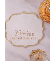 Isimli Özel Gold Baskılı Söz Ve Nişanlarınız Için Kumaş Damat Kahve Peçetesi