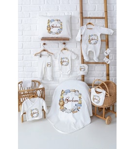 Pia Baby Premium Yenidoğan Bebek Hediyesi 11 Parça İsme Özel Set 505300 (Ekru)