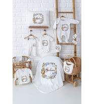 Pia Baby Premium Yenidoğan Bebek Hediyesi 11 Parça İsme Özel Set 505300 (Ekru)