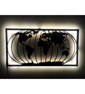 Dünya Haritası Led Işıklı Tablo