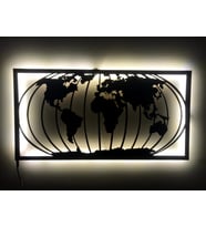 Dünya Haritası Led Işıklı Tablo