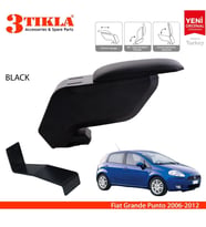 Fiat Grande Punto 2006-2012 Delmesiz Çelik Ayaklı Siyah Kolçak Kol Dayama