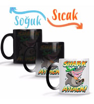 Shark Attack Sihirli Kupa Bardak Porselen