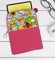 BK Gift Pop Art Tasarımlı Taşınabilir Koruyucu Tablet Kılıfı & Organizer Çanta - Pembe-3